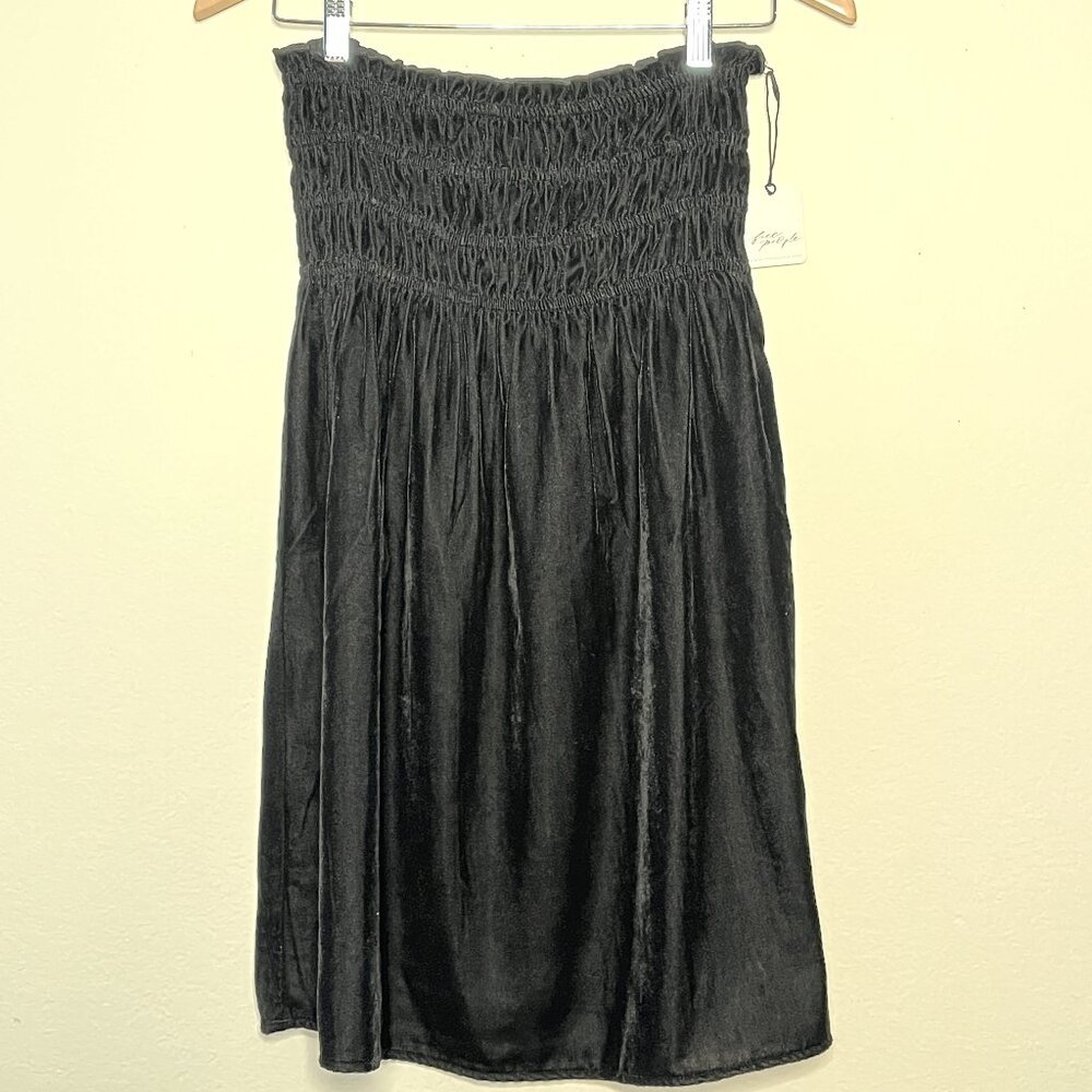 Free People Velvet Trapeze Slip Dress/Skirt BLACK Size S/P Tags Attached